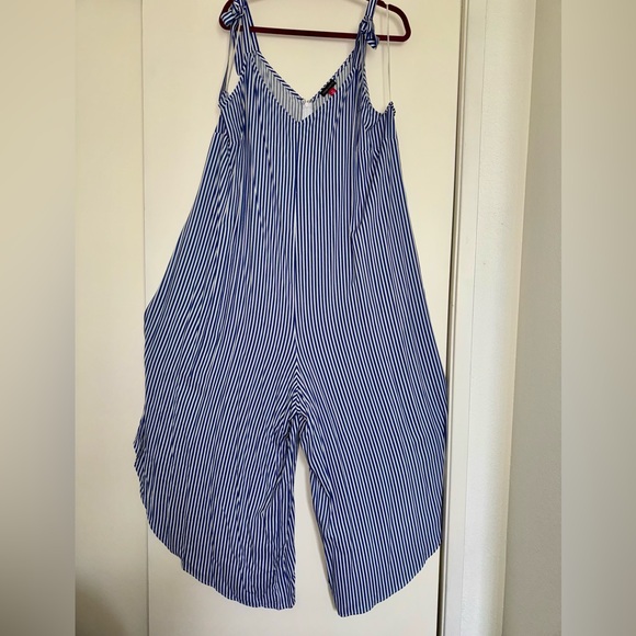 Vince Camuto Striped V-neck Jumpsuit/Romper Plus Sz3x - Picture 5 of 6